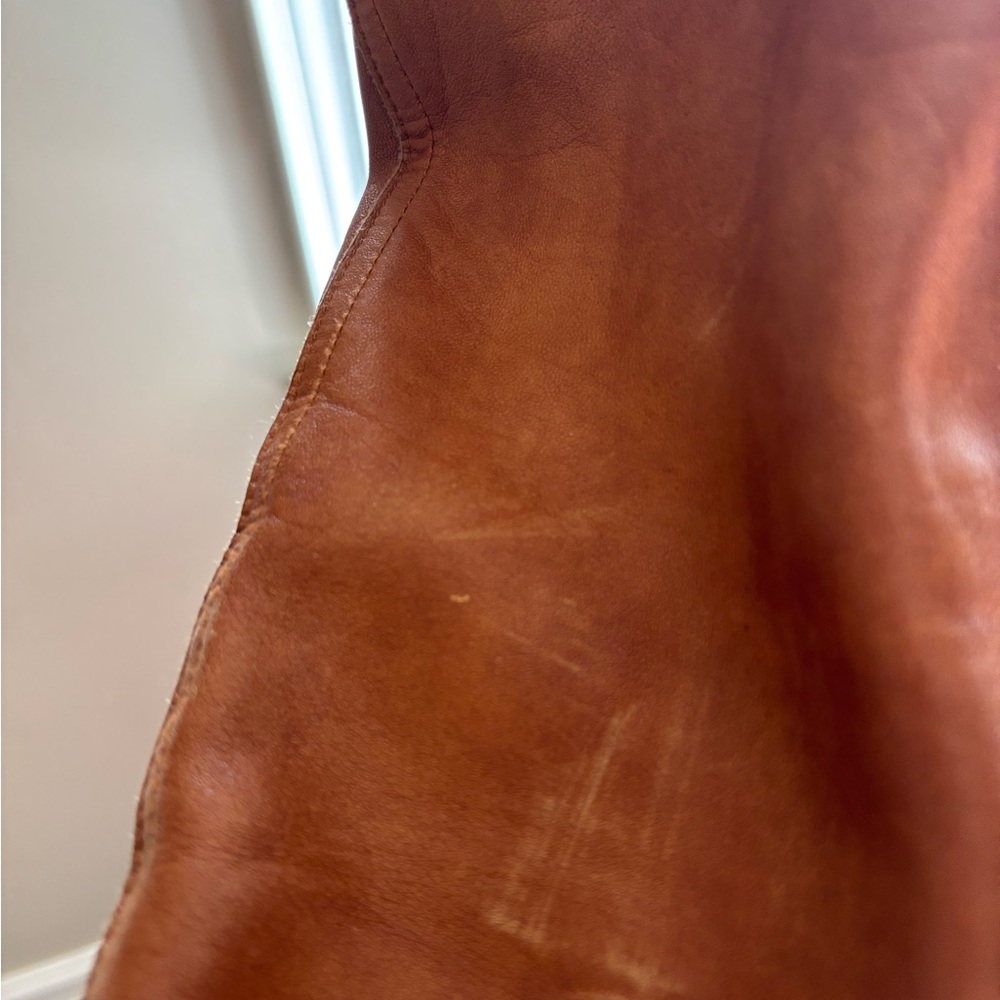Old Navy Brown Leather Tie-Front Jacket - Picture 10 of 12